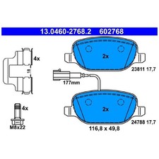 Satz Bremsbeläge Bremsklötze hinten für Alfa Romeo Giulietta 940 | 24177599