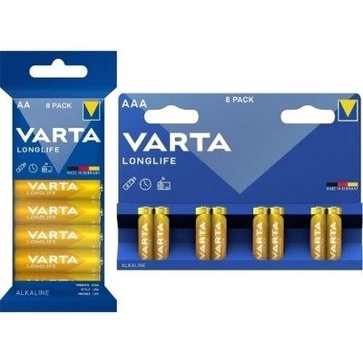 VARTA Alkaline Batterien AA-AAA 2800mAh 1,5V Longlife Blisterpackung [8Er Pack]