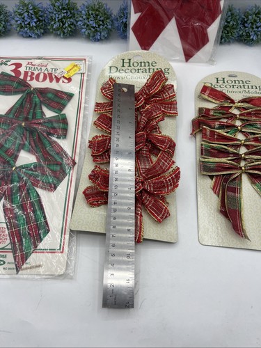 Vintage Fabric Christmas Tree Bows BERWICK Trim A Tree 15 Bows - Picture 8 of 11