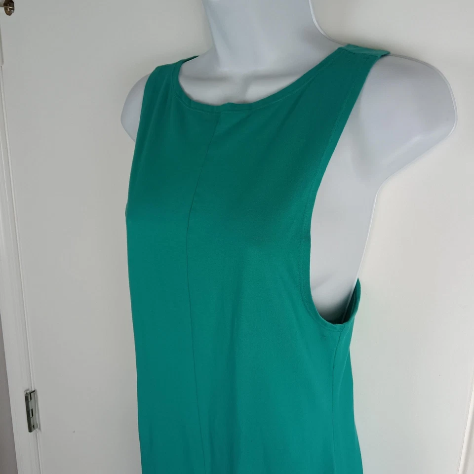 Pink Lucy Jumpsuit Womens Medium Teal Green Sleeveless Back Zip Stretch Slim Leg - Image 3 of 4