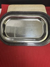 2Thermo-Plate Stainless Steel Fajita Sizzler Plate Platter Service Ideas Inc Vtg
