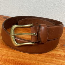 Brighton Belt Mens 32 Brown Genuine Leather Solid Brass Buckle 40306