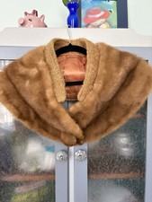 Stola visone vintage Petite marrone miele 1 in collare boucle.Misure in descrizione