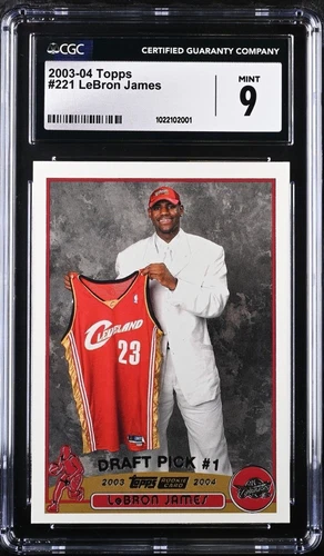 2003-04 Topps Lebron James #221 Rookie Card Graded CGC 9 MINT Cavaliers HOF
