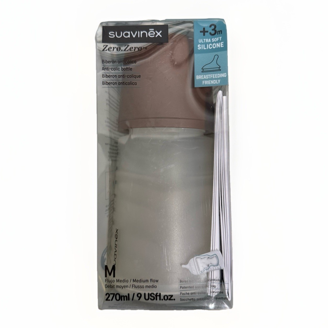 Suavinex Anti-colic Bottle Ultra Soft Silicone Medium 9oz Ne