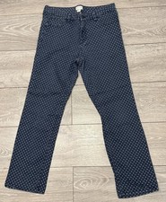 Monsoon blue dotted  polka dot straight cropped jeans size 10 W30 L26.5