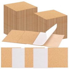 100 Pcs 4x4 Inch Thick Self-Adhesive Cork Sheets Square Cork Board Tiles