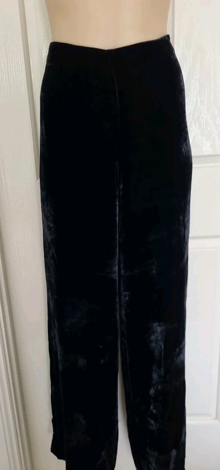 Pantalones Jean Paul Gaultier Mujer Negros Terciopelo Rayón/Seda Talla 10 🏷-3 Foto 2 de 4