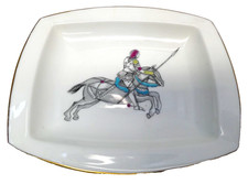 VINTAGE MINTON BONE CHINA HORSE JOUSTING PORCELAIN HAND PAINTED PIN DISH PLATE