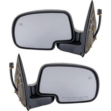 Power Heated W Puddle Light Side View Mirrors Pair Set For Chevy Gmc