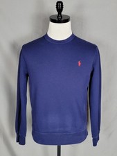 Polo Ralph Lauren Men's Small Navy Blue Sweater With Cotton Side Panels
