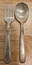 Vintage Oneida Silverplate Flatware Set Baby Spoon Fork USA Brentwood Banbury