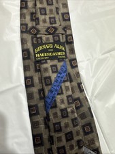 J.Z. Richards Men's Necktie Brown Geometric Pattern 100% Silk - Made In USA