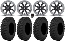 MSA Lok2 Beadlock 15" UTV Wheels 30" Crawler AT Tires Polaris RZR Turbo S / RS1