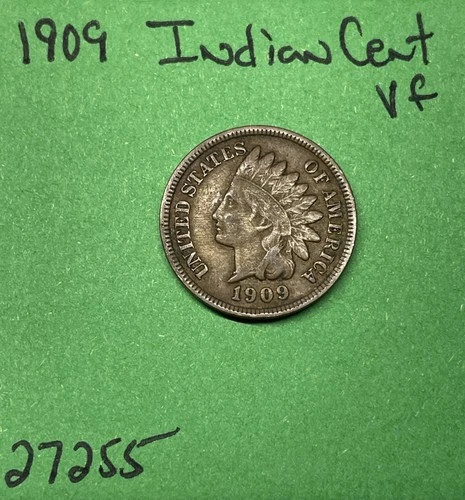 1909 Indian Head Cent / Penny 1c Vf Very Fine