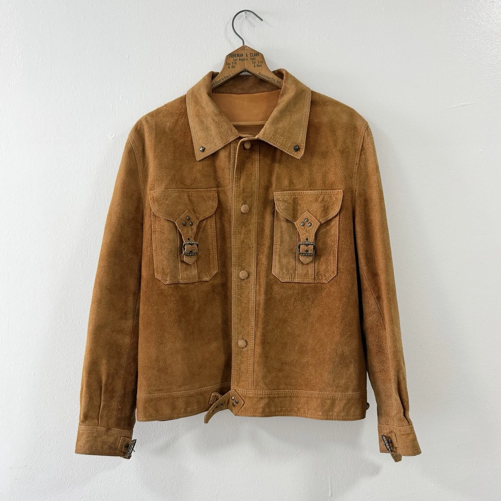 Vintage Brown Suede Leather Jacket Size 40 Western (RRL STYLE) Made In Hong Kong image 1