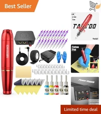 Tattoo Gun Cartridge Kit Rotary Pen Beginners Complete Supplies Water Resistant