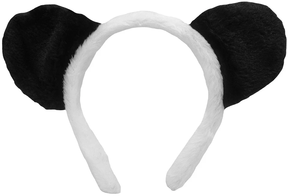 Adulto Niño Peluche Panda Oso Orejas Diadema Cola de Pom Animal Disfraz Conjunto de Accesorios Foto 3 de 4