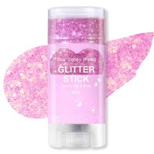 Pink Body Glitter Stick, Sparkling Pink Hair Glitter for Kids and Women, Wate...