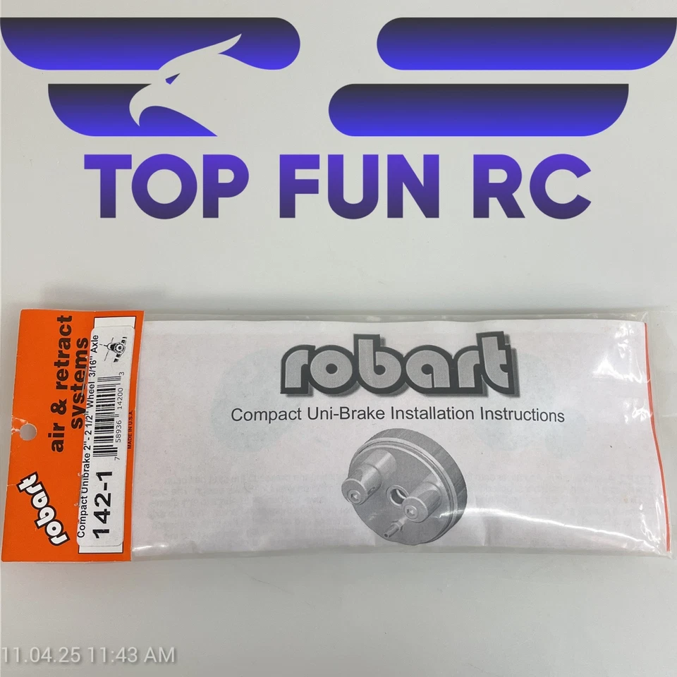 ROBART 142-1 COMPACT UNI-BRAKES For 2" - 2 3/4" 3/16" Axle RC AIRPLANE WHEELS. - Image 2 of 2