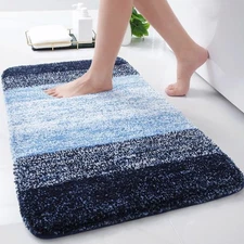 Arotive Microfiber Bathroom Rugs, Shaggy Soft and Absorbent Bath Rug, Non-Slip,