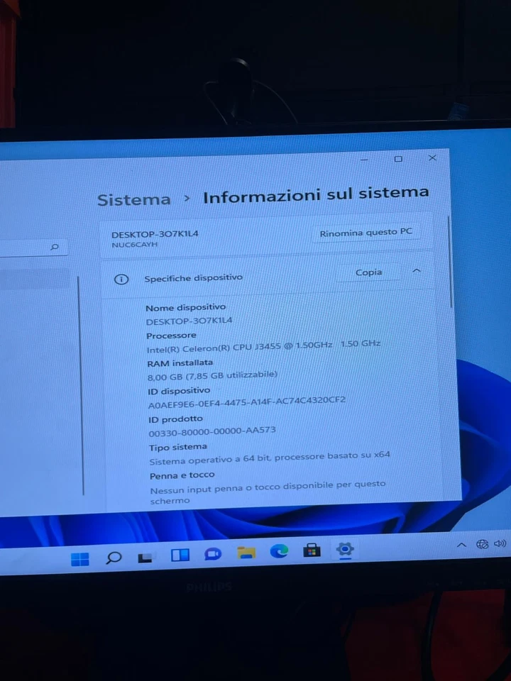 Intel NUC6CAYH Intel Celeron J3455 8Gb Ram 256Gb Nvme , 1x VGA, 1x HDMI, 1x M.2 - Immagine 3 di 3