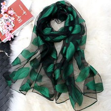 Summer Lightweight Silk Scarf Soft Organza Gauze Shawls Breathable Pashmina Wome