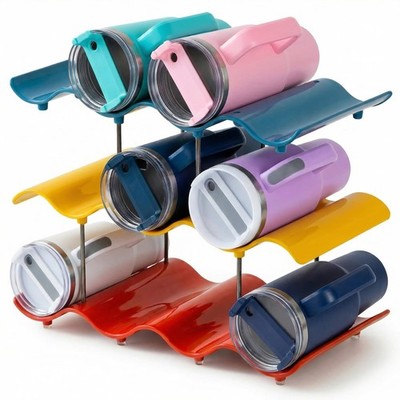 Water Bottle Organizer for Cabinet, 3 Tier Stackable Water Bottle Storage Org...