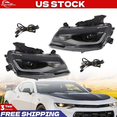 LED Switchback For 2016-2018 Chevy Camaro Halogen Projector Headlights w/DRL