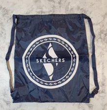 Skechers Blue / White Nylon Gym Bag Knapsack Drawstring  Backpack Double Strap
