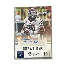 Panini 2015 Prestige Trey Williams Rookie Autograph Undrafted #296 Card. rookie card picture