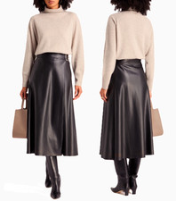 TAHARI 100 2PLY Boiled Cashmere Funnel Neck Dolman Sleeve Sweater in Sand sz S