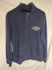 L.L. Bean Full Zip Fleece Jacket Mens Large Navy Blue Outdoors Warm Classic