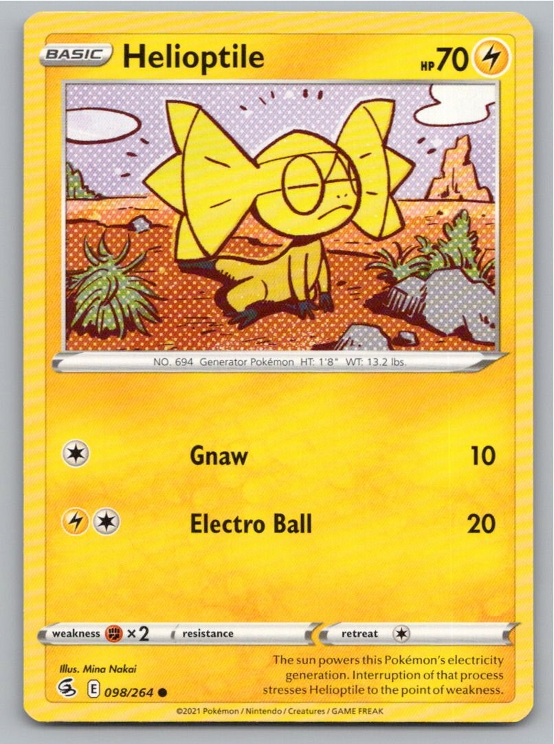 2021 POKEMON HELIOPTILE FUSION STRIKE 098/264 C NM A59030 FREE S&H