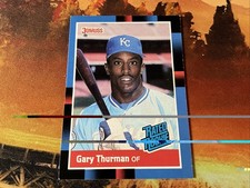 #1,167 Donruss 1988 Gary Thurman Rated Rookie RC #44 Kansas City Royals MLB Card. rookie card picture