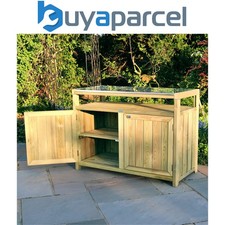 Zest Terraza Outdoor Kitchen Garden Double Unit Cupboard Side Table Storage Wood