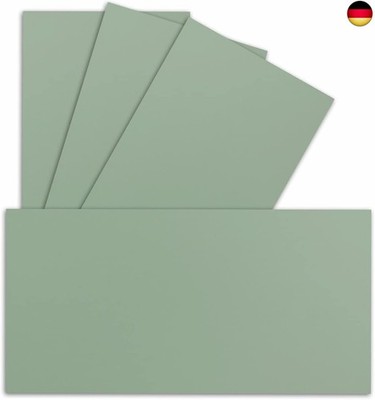 50 Einzel-Karten DIN Lang - 9,9 x 21 cm - 240 g/m² - Eukalyptus - Bastelpapier 