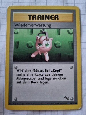 Pokémonkarte Wiederverwertung 61/62 Fossil Original