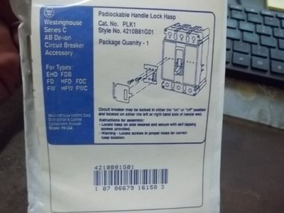 NEW IN PKG WESTINGHOUSE 4210B81G01 PLK1 PADLOCKABLE HANDLE LOCK CLASP (367-1)