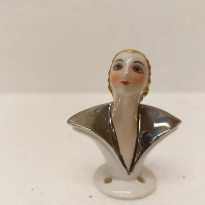 x-709	Vintage Porzellan Half Doll Teepuppe H:ca. 55mm ohne Herstellerangabe, - Bild 1 von 2