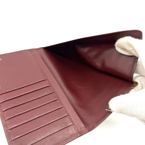 Cartier Wallet Must Bordeaux Leather Long Bifold Purse From Japan Authentic - Picture 14 of 15