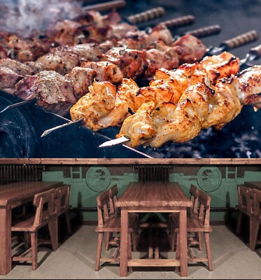 Charcoal Chicken Dianella 3D Grill Kebab Laden BBQ Q688 Tapete