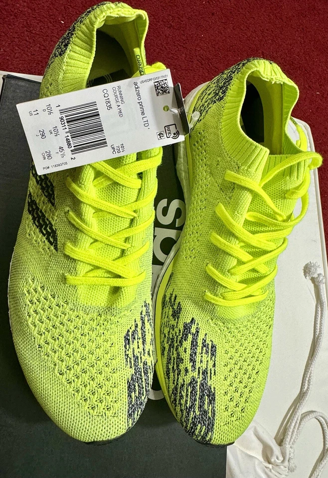 Adidas Adizero Prime LTD Zapatos para Correr Para Hombre 11M Amarillo CQ1835 Jaspeado Parte Superior Baja Foto 2 de 4