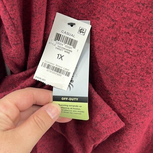 ID Ideology Women's Plus Size Knit Hoodie- Sweet Wine- Size 1X - Picture 3 of 5