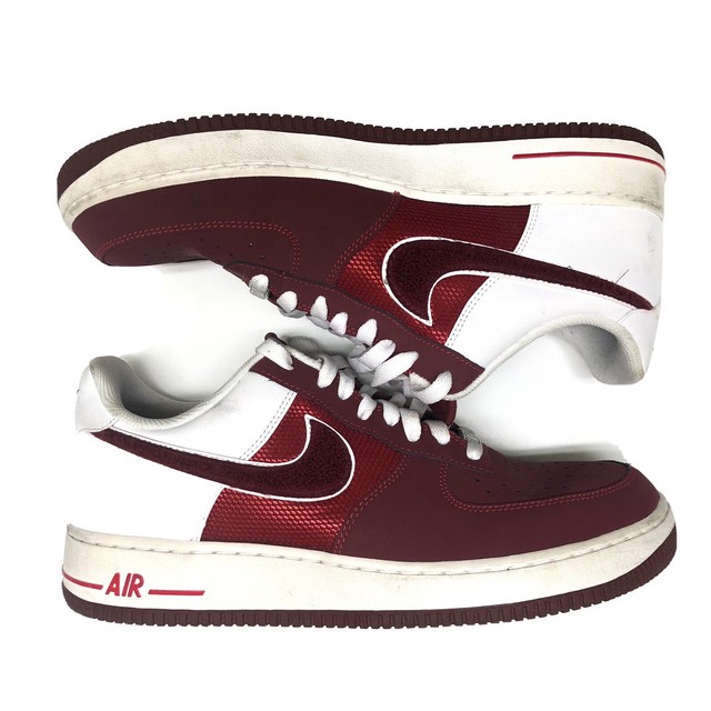 mens nike air force 1 white and red