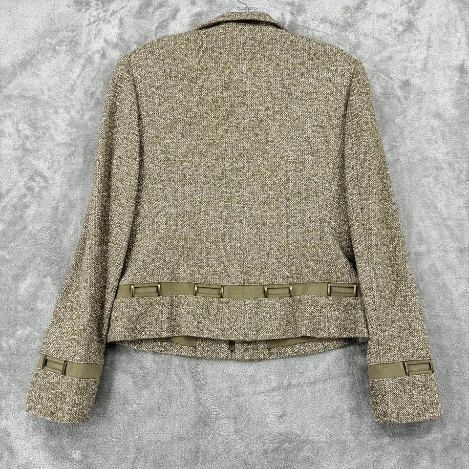 Carlisle 裙子套装女式 2 羊毛混纺西装外套拉链素食麂皮绒装饰职业城市 — 第 3/4 张图片