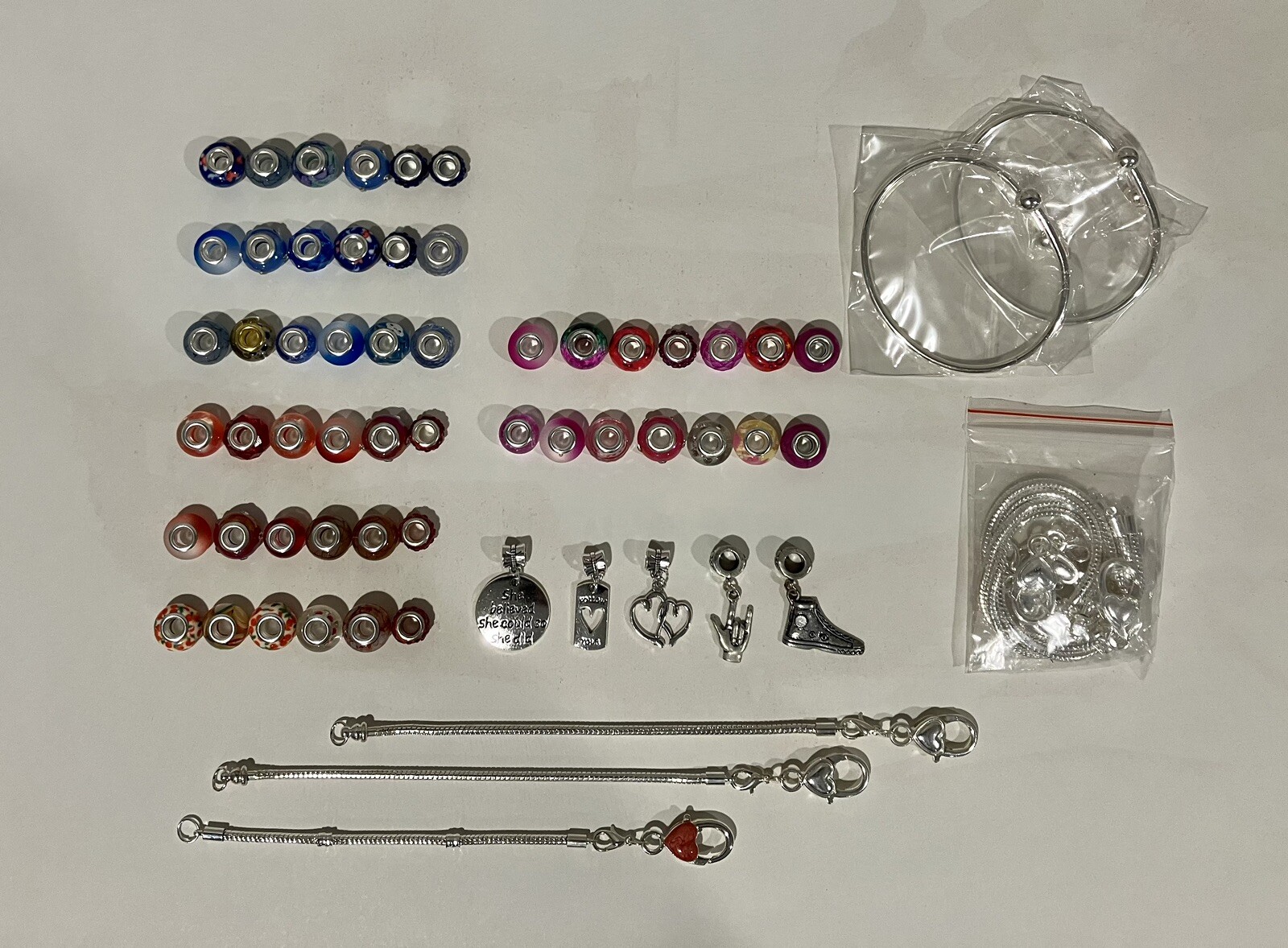 Charm Bracelet Lot - Bulk Bargain Beads & Charms  -image