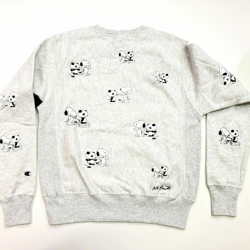 Champion Sweatshirt Story + Peanuts Snoopy & Panda All Over Rob Pruitt New - Picture 3 of 15