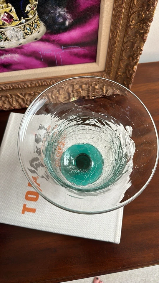 Jarrón con pedestal Blenko 58 Crackle Foto 4 de 4