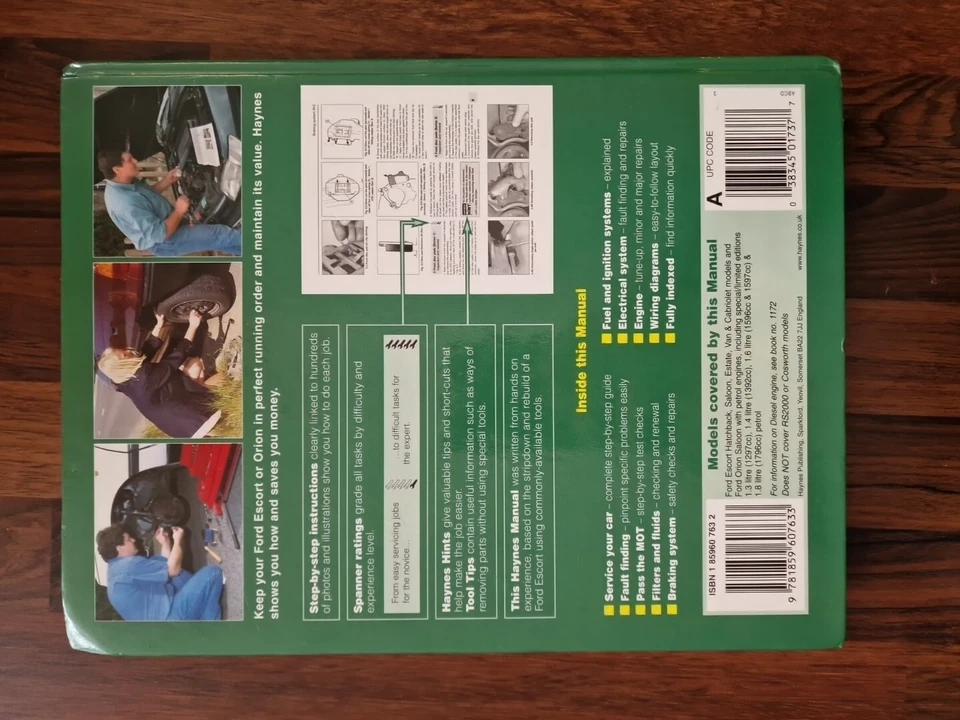 HAYNES FORD ESCORT & ORION - SERVICE AND REPAIR MANUAL (SEPT 1990 - 2000) - Image 4 of 4